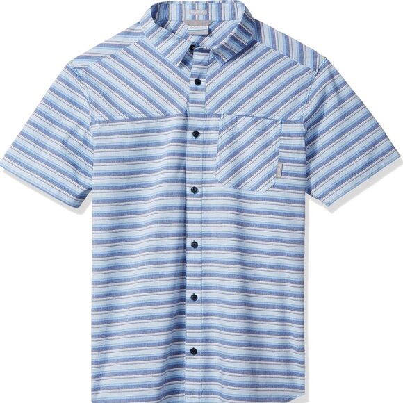 Columbia Other - Columbia Men's Thompson Hill Yarn Dye Short Sleeve Azul Stripe Shirt XXL